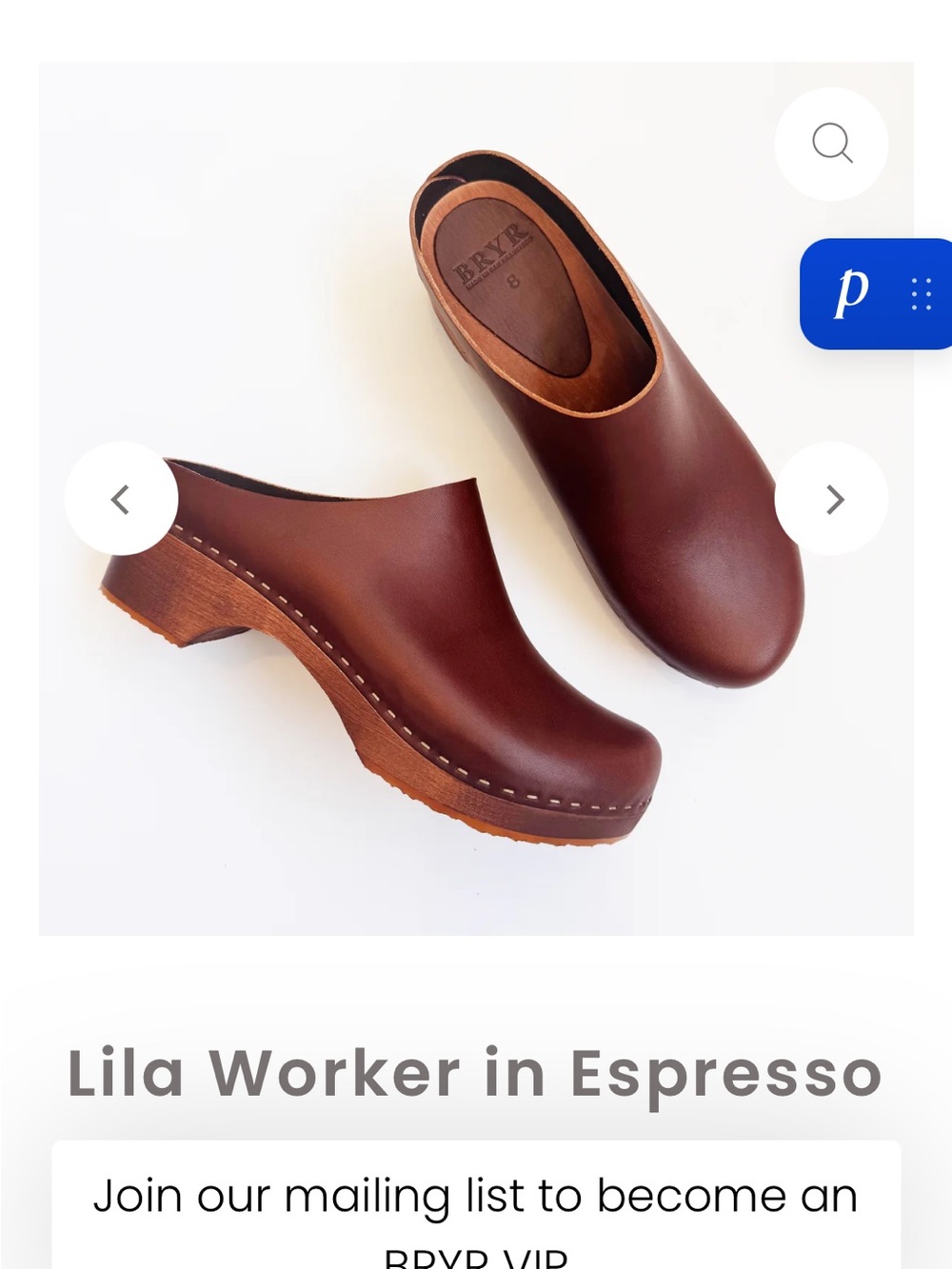 Bryr Lila Worker Clog in Espresso Size 8 - Picture 4 of 5